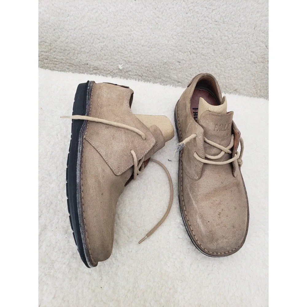 Palladium Men Oxford 40 Beige Suede‎ Leather Lace Up Comfort Casual Shoes US 7